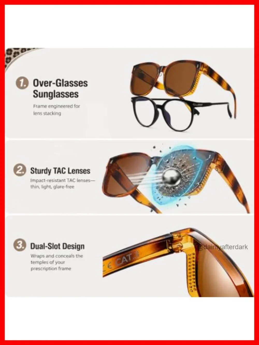Oversized Polarized Fit Over Glasses for Women with UV400